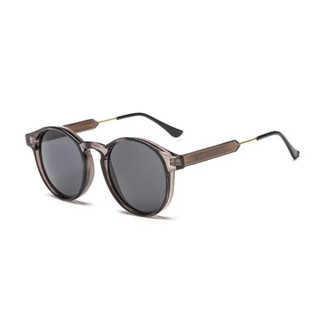 Round Frame Transparent Fashion Sunglasses - Transparent Grey