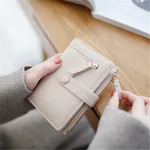 Zipper buckle 2 fold clutch - White