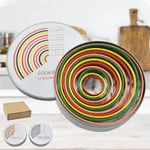 Round stainless steel cake mold set - 12Piece Set