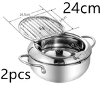 Stainless Steel Telescopic Folding Basket Frying Basket French Fries Degreasing Kitchen Tool - Steel2Pcs