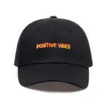 New Positive Vibes Cotton Embroidery Baseballcap Men Women - Black
