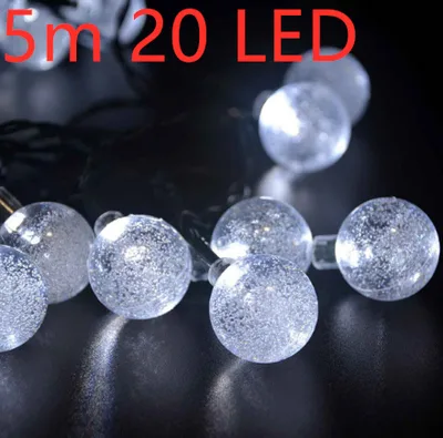 Crystal solar power of the led lamp string lights christmas lights solar garden outdoor decoration for christmas White - Shop at LoveMi