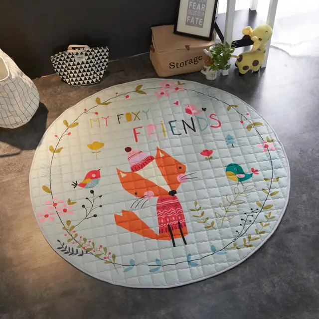 Crawling fabric non-slip reinforced breathable cushion children's play pad climbing pad round integral carpet - Style14