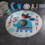 Crawling fabric non-slip reinforced breathable cushion children's play pad climbing pad round integral carpet - Style7