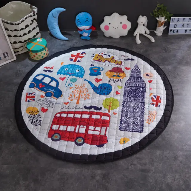 Crawling fabric non-slip reinforced breathable cushion children's play pad climbing pad round integral carpet - Style8