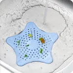 Five-pointed Star Kitchen Sink Anti-clogging Silicone Floor Drain - Blue