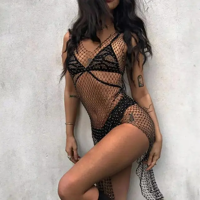 Sexy long evening dress with high waist slit Black - Shop at LoveMi