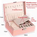 Double-layer lockable jewelry storage and sorting box - Pink