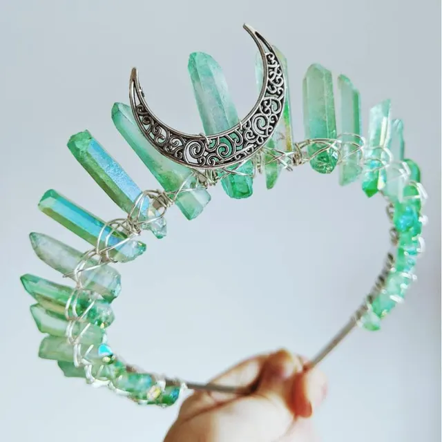 Electroplating multicolored wizard crown hair band Green - Shop at LoveMi