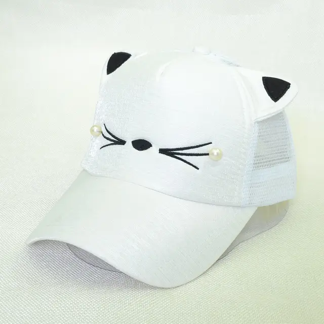 Cat ear baseball cap - White