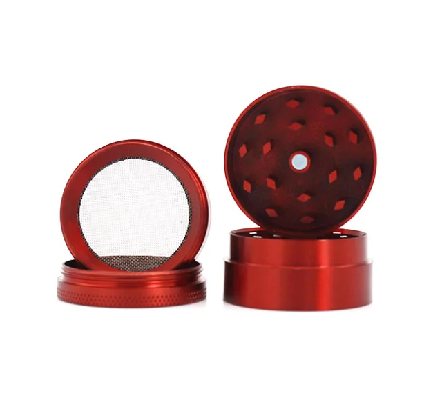 Zinc alloy mini 40MM flat 4 layer grinder grinder - Red