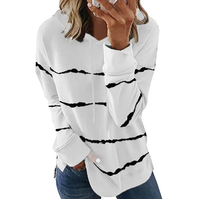 Women's loose hooded sweater White - Shop at LoveMi