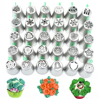 DIY Series Stainless Steel Christmas Decorating Mouth 30 Variety of Cakes Decoration Tools - 24 Style