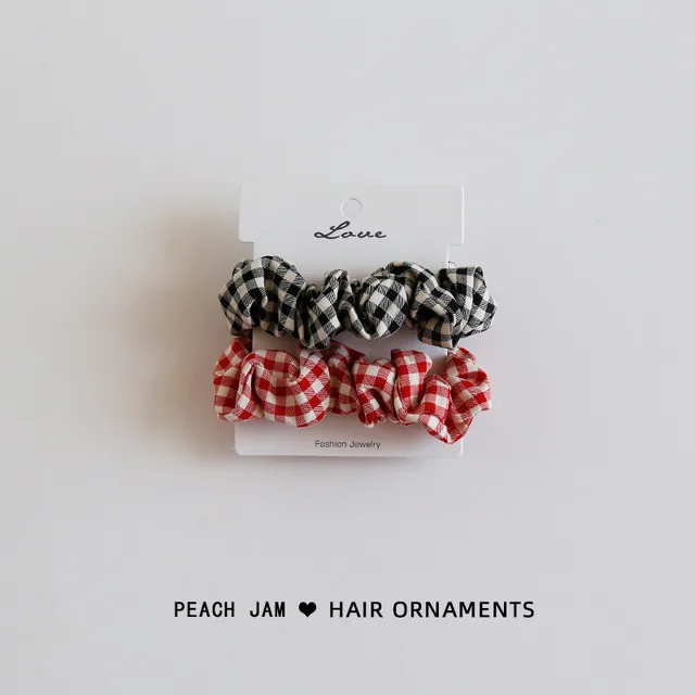 Plaid hair tie combo head rope Black White Red - Shop at LoveMi