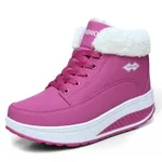 Increased velvet thick bottom casual shoes - Red