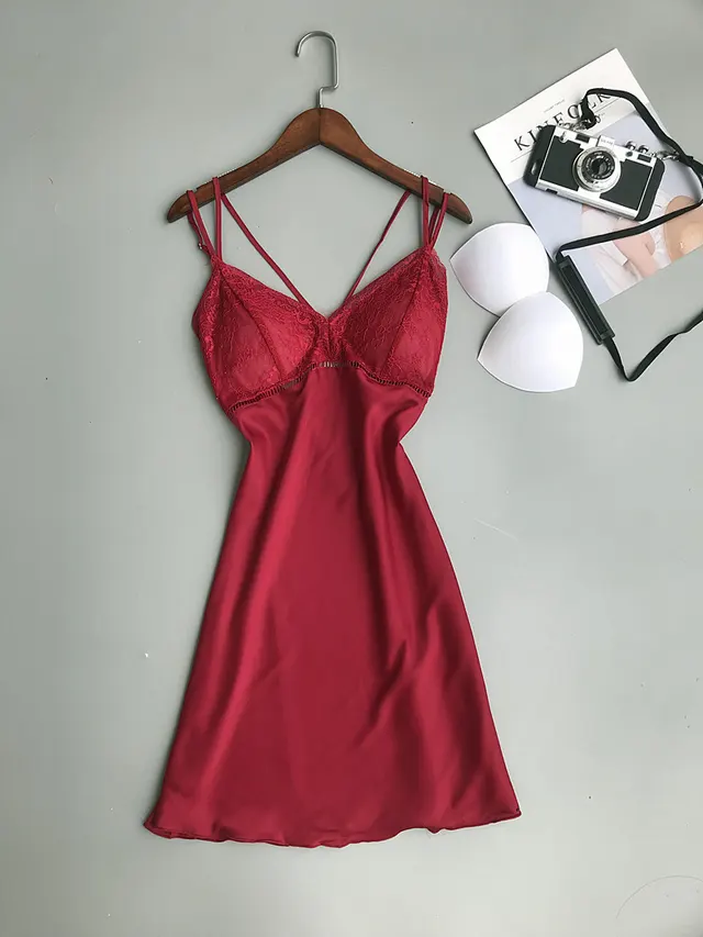 Ice silk camisole - Wine Red