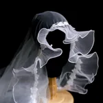 Vintage fairytale bridal lace veil - White