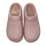 Soft Velvet Cute Thick Indoor Casual Home Cotton Slippers - Brown