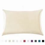 Pillowcase Satin Solid Color Simulation Silk Single Pillowcase Ice Silk Pillowcase - Beige