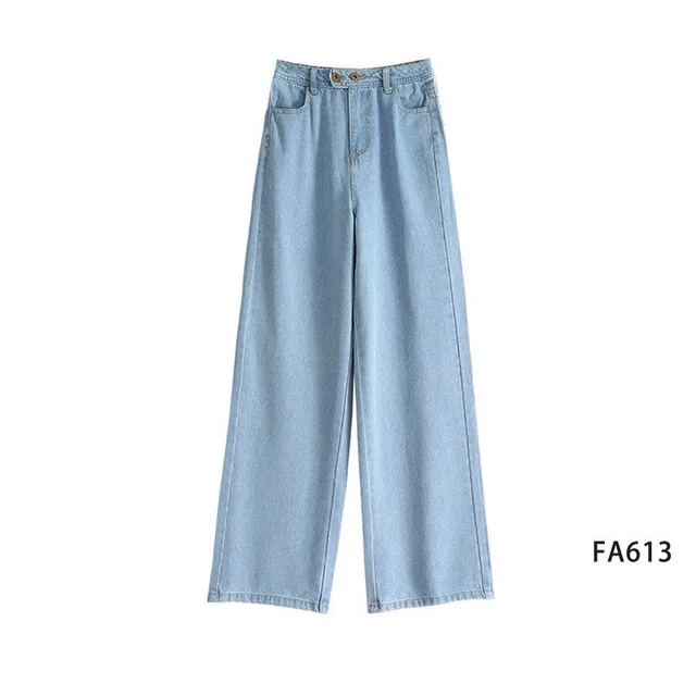 Straight loose daddy drape and thin mopping pants 613 Light Blue - Shop at LoveMi