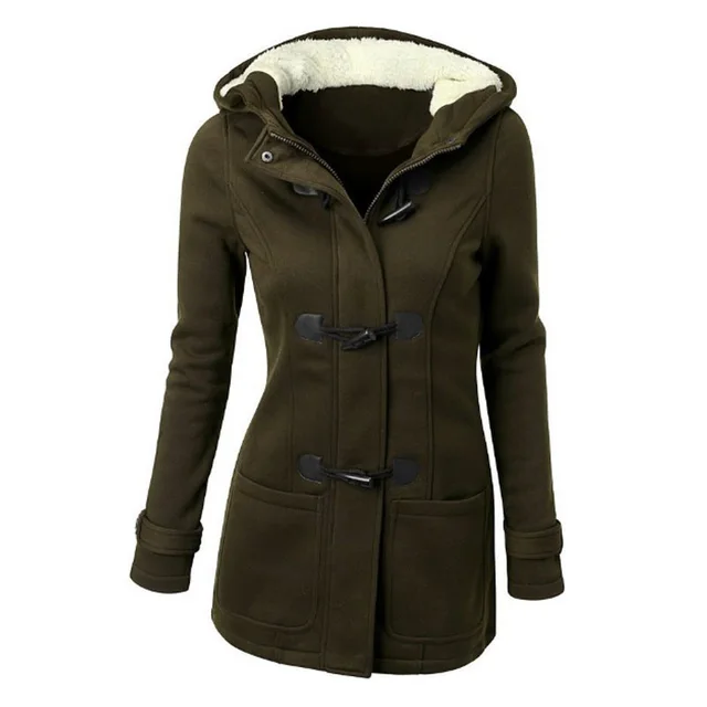 Horn buckle coat female - Green