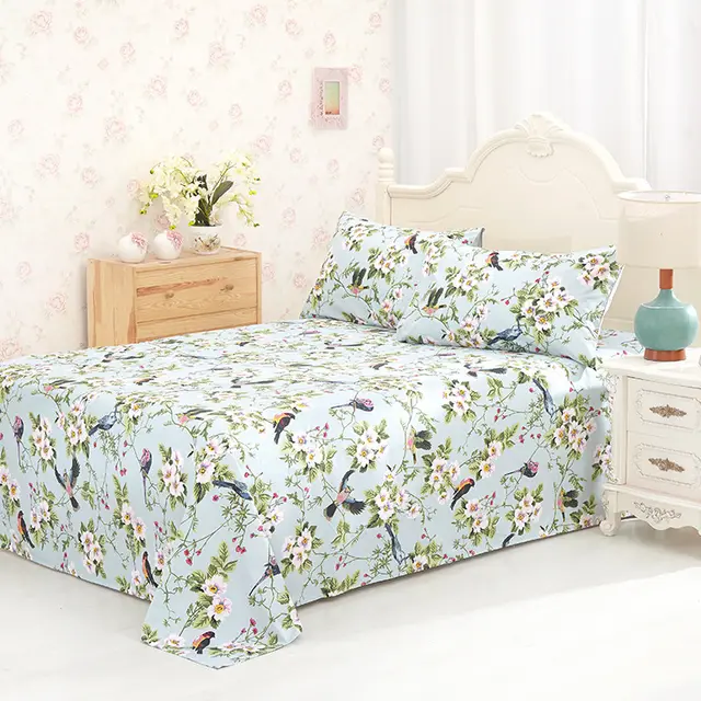 Reactive printed cotton sheets - Green