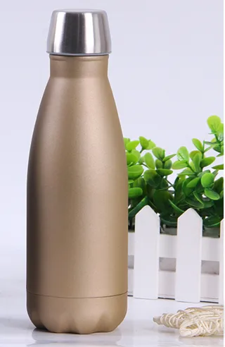 350ml Insulated Vacuum Water Bottle Portable Double Wall Stainless Steel Thermos Cola Bottle Coffee Cup For Travel Outdoor Sport - Brown