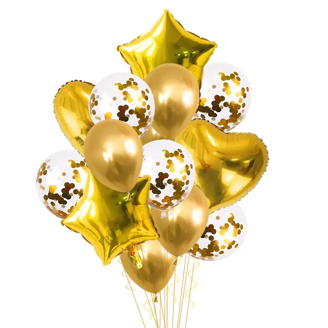 Pentagram combination balloon set - Gold