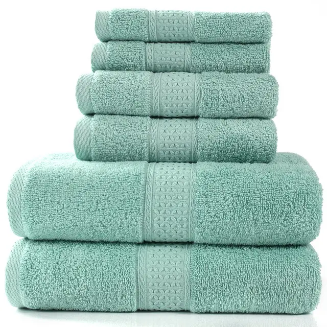 Cotton absorbent towel set of and - Bamboo Green