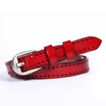 Hollow leather belt - Red