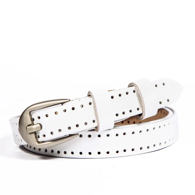 Hollow leather belt White - Shop at LoveMi
