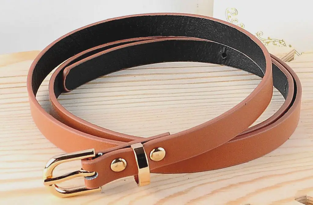 Ladies PU leather belt - Camel