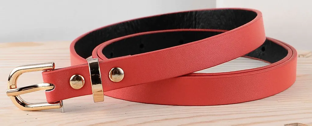 Ladies PU leather belt - Red