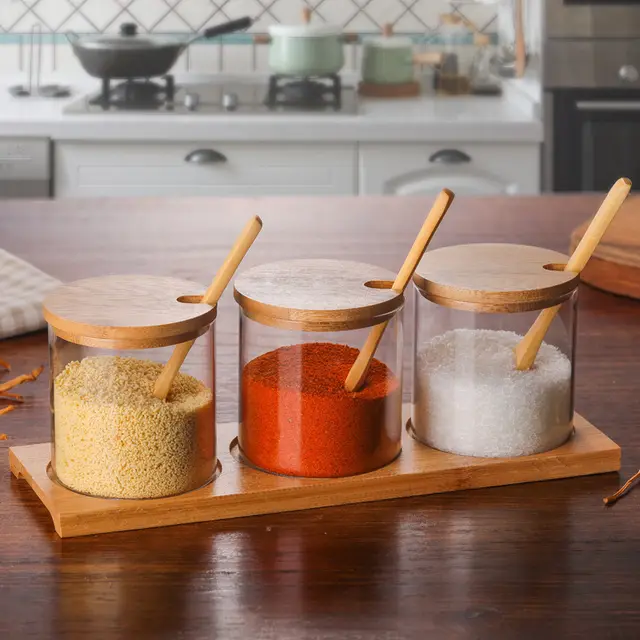 Glass seasoning bottle seasoning box set - Et Of Three