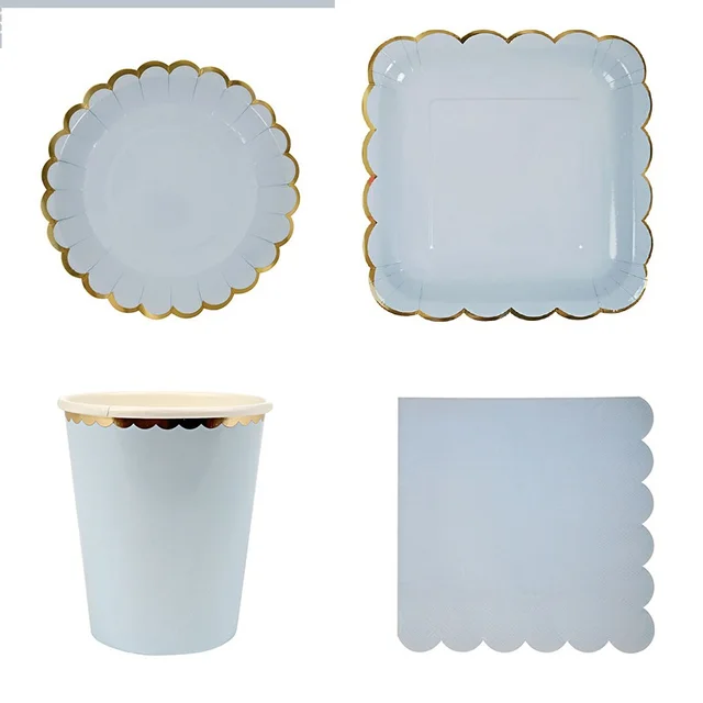 Disposable tableware set birthday party - Blue Set