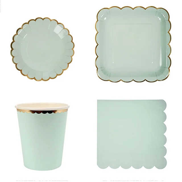 Disposable tableware set birthday party - Green Set
