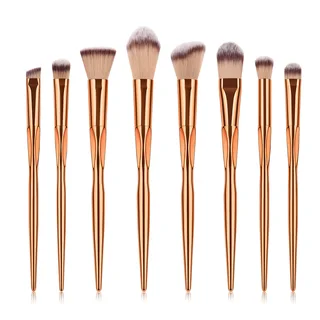 8 Makeup Brush Sets - Gold
