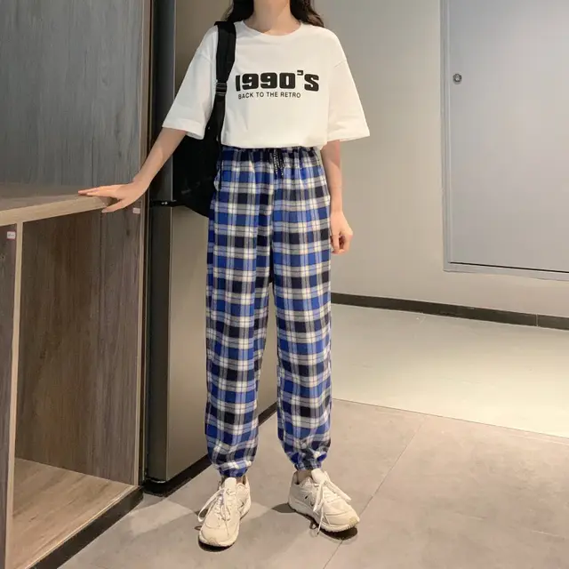 Wide leg pants with loose straight tube - Blue