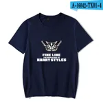 Harry styles Casual Short Sleeve T-shirt With Peripheral Printing - Blue