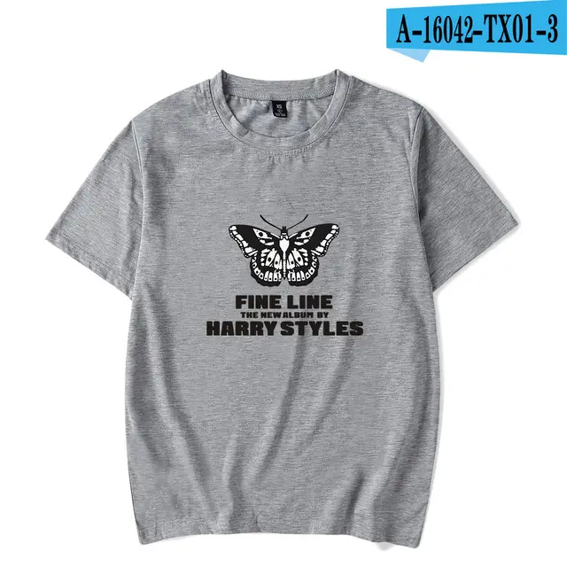 Harry styles Casual Short Sleeve T-shirt With Peripheral Printing - Grey