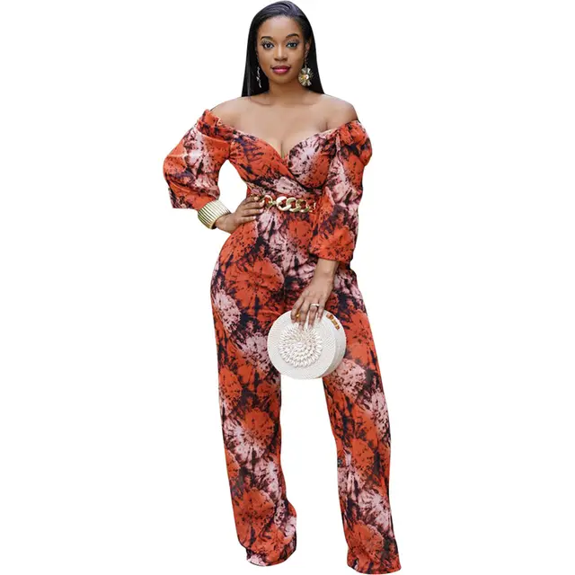 Fashion Sexy One-Shoulder Jumpsuit - Orange