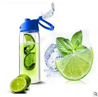 Water bottle outdoor sports lemon water cup artifact - Blue