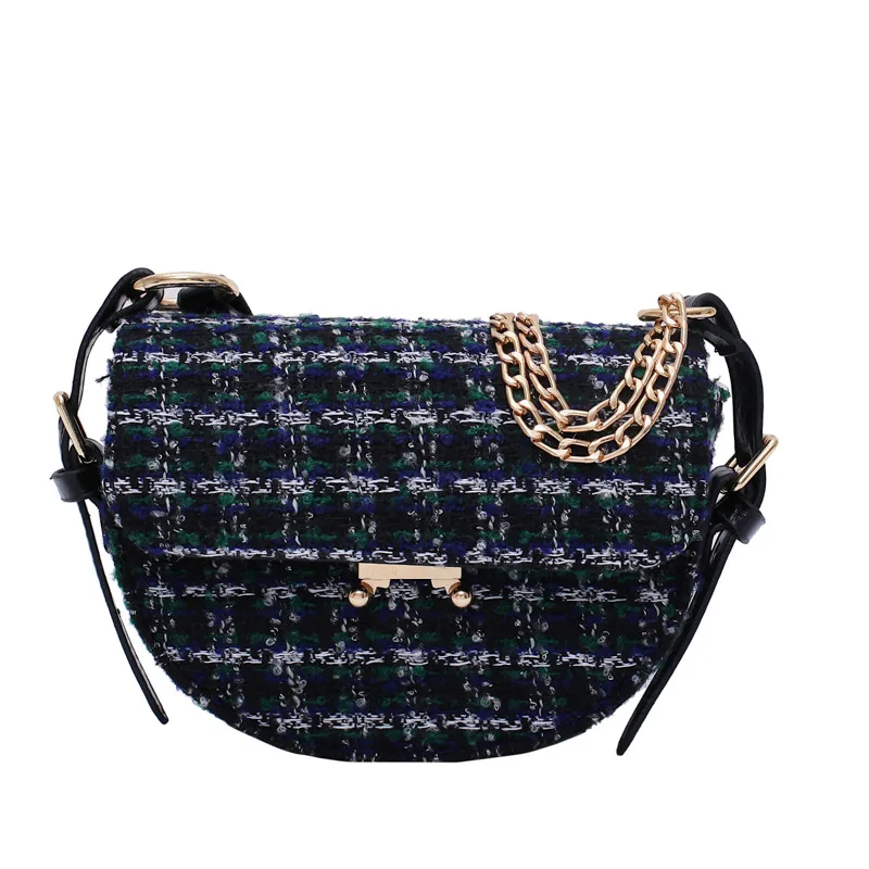Checked shoulder bag - Green