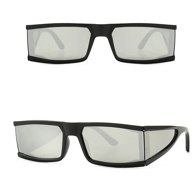 New Vintage Square Oversized Sunglasses - Black White