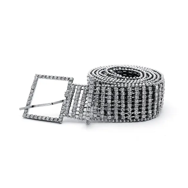 Women's Rhinestone Belt - Silver