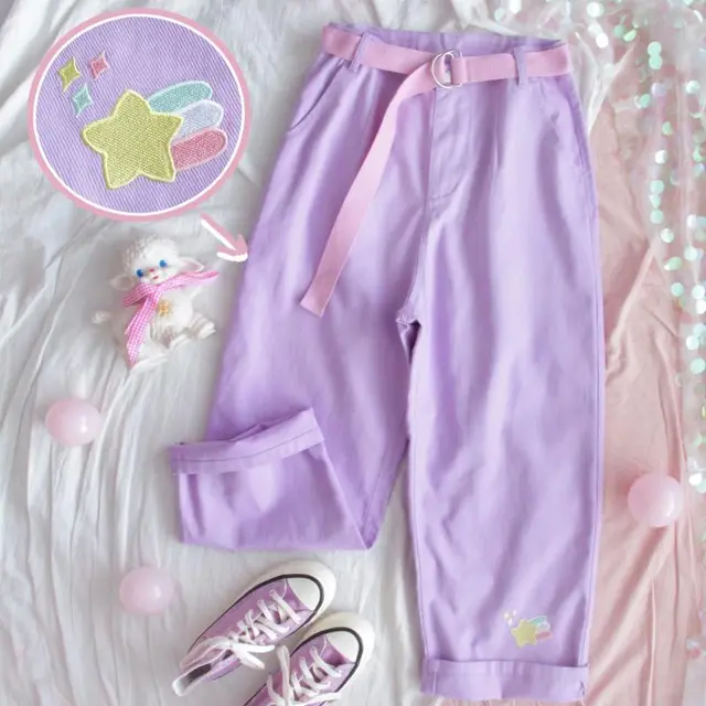 Purple wide leg pants girl trousers - Purple