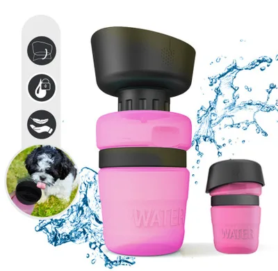Pet Outdoor Foldable Bottle Dog Travel Water Bottle Dog Water Dispenser Rose Red - Shop at LoveMi