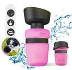 Pet Outdoor Foldable Bottle Dog Travel Water Bottle Dog Water Dispenser - Rose Red
