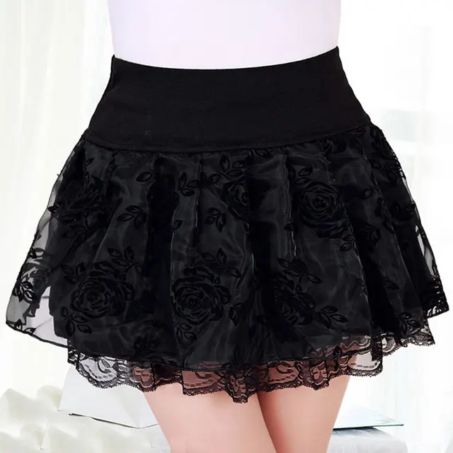 Fine Korean autumn and winter woolen skirt - Rose Black