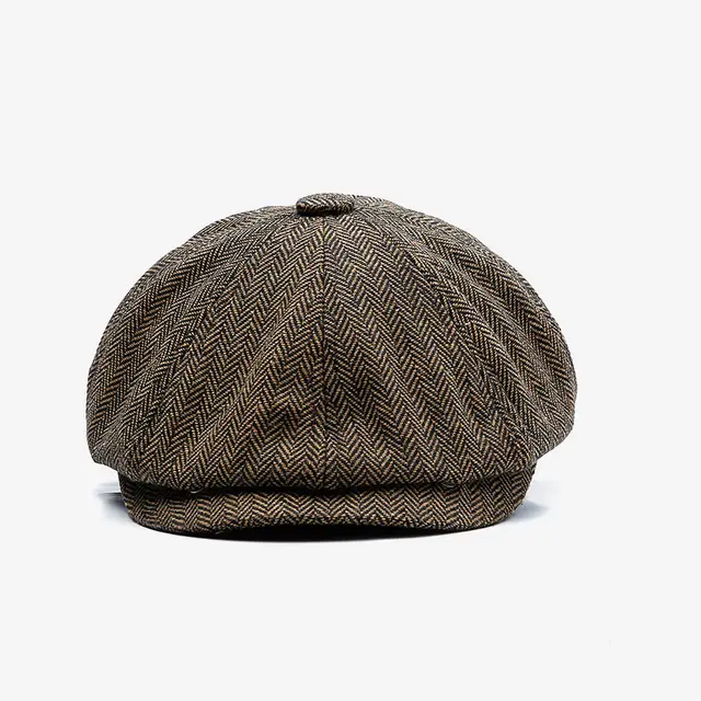 European and American beret classic retro hat - Black Coffee